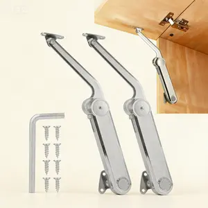 2 Pack Heavy Duty Lid Support Hinges for Extra-Long Upper and RV Cabinets, Adjustable Tension 30° to 90° Angle with Soft Close Under 30°, Max Load 88LBS, Cabinet Lid Stay Hinge