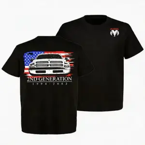 Dodge Ram 2ND Gen 1994-2002 Men's T-Shirt Short Sleeve Premium Cotton Tee for Truck Fans All Seasons Car Enthusiast Made in USA Ultra Cotton T-Shirt Casual Summer Classic Basic Tee Shirts
