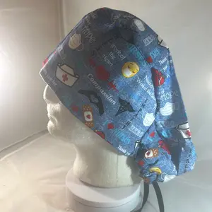 Women's Nursing Work of the Heart Scrub Cap with Ponytail Holder