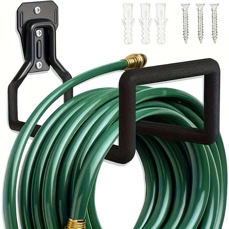 2pcs Metal Hose Reel, Heavy-Duty Metal Garden Hose Reel Holder - Wall-Mounted, Durable Iron Construction for Outdoor Yard Use, Secure Wall Mount for Hoses and Water Tanks, Garden Hose Holder, Wallmounted Design, Robust Material