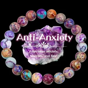 Nature Stone Beaded Bracelet Anti-Anxiety Alleviates Anxiety Worries and Fear Fashionable Yoga Bracelet