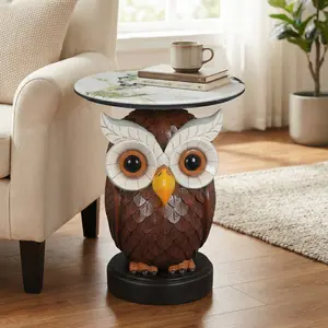 ARCH Owl Accent Table Animal Statue End Tables Livingroom