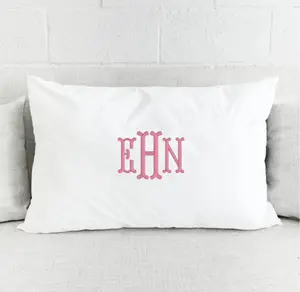 Custom Embroidered Pillowcase with Monogram, Embroidered Pillowcase, Monogram Pillow Cover