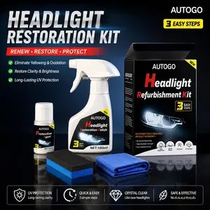 Car Headlight Restoration Polish Liquid, Fog Cleaning Agent, Car Headlight Polishing Kit, Suitable for All Vehicle Types, Cars and Motorcycles