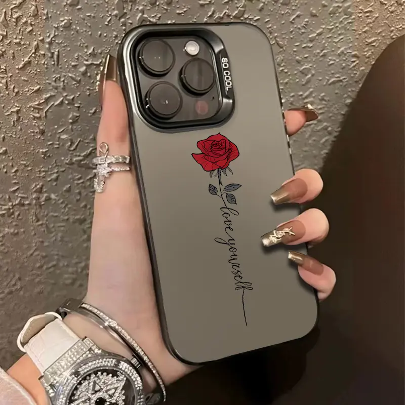 A Personalized Phone Case Featuring a Red Rose Design for Iphone 16/Iphone 16 Pro/Iphone 16 Plus/Iphone 16 Pro Max/Iphone 15/15 Plus/15 Pro/15 Pro Max, Iphone 14/14 Plus/14 Pro/14 Pro Max, Iphone 13/13 Pro/13 Pro Max, Iphone 12/12 Pro/12 Pro Max, Iphone 1