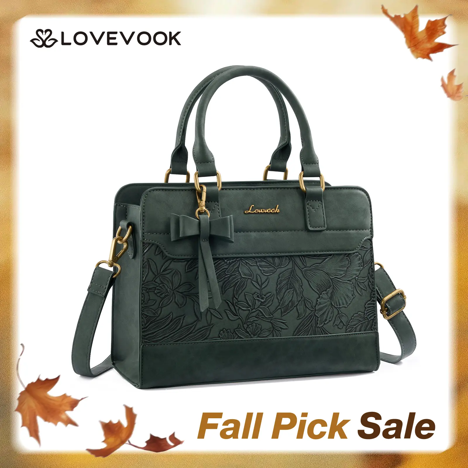 LOVEVOOK 11.5inch Small Handbag for Women, PU Leather Tote Bag, Bow-decorated Wallets, with Adjustable and Detachable Shoulder Straps, Satchel Shoulder Crossbody with Zipper,Perfect Gift Choice