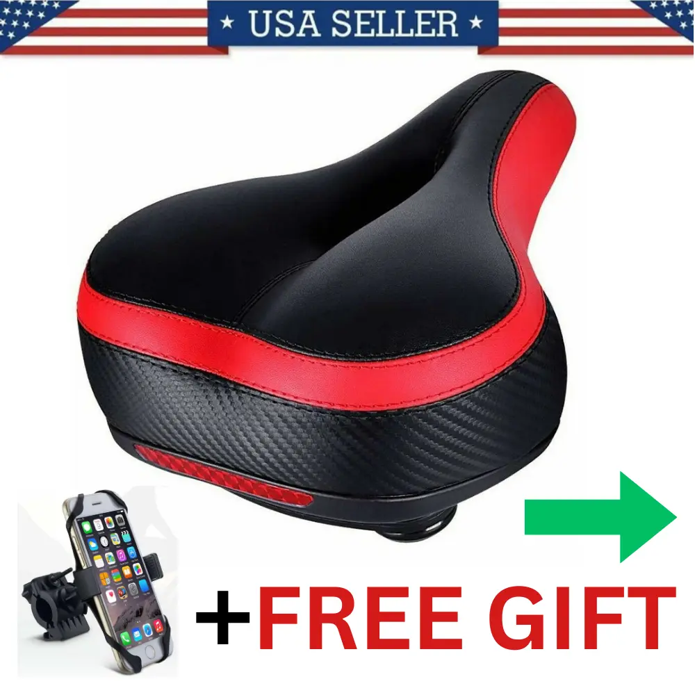 Ultra Soft Thickened Shock Absorbing Bicycle Saddle - Mountain Bike Seat Cushion + Free Gift Phone Holder