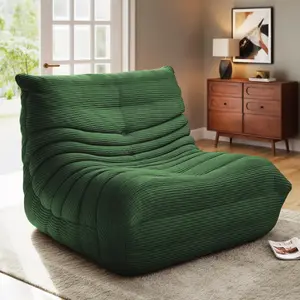 YITAHOME Bean Bag Chairs, Giant Lazy Floor Sofa with Memory Foam, Comfy Cordury Fireside Chair Beanbags, for Living Room, Apartment Dorm Office, for Adults