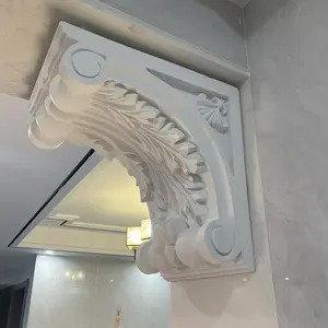 PU Thrust Beam, European Style Faux Stone Column Head, Exquisite Faux Stone Column Head, Decorative Wall Trim for Home Decor