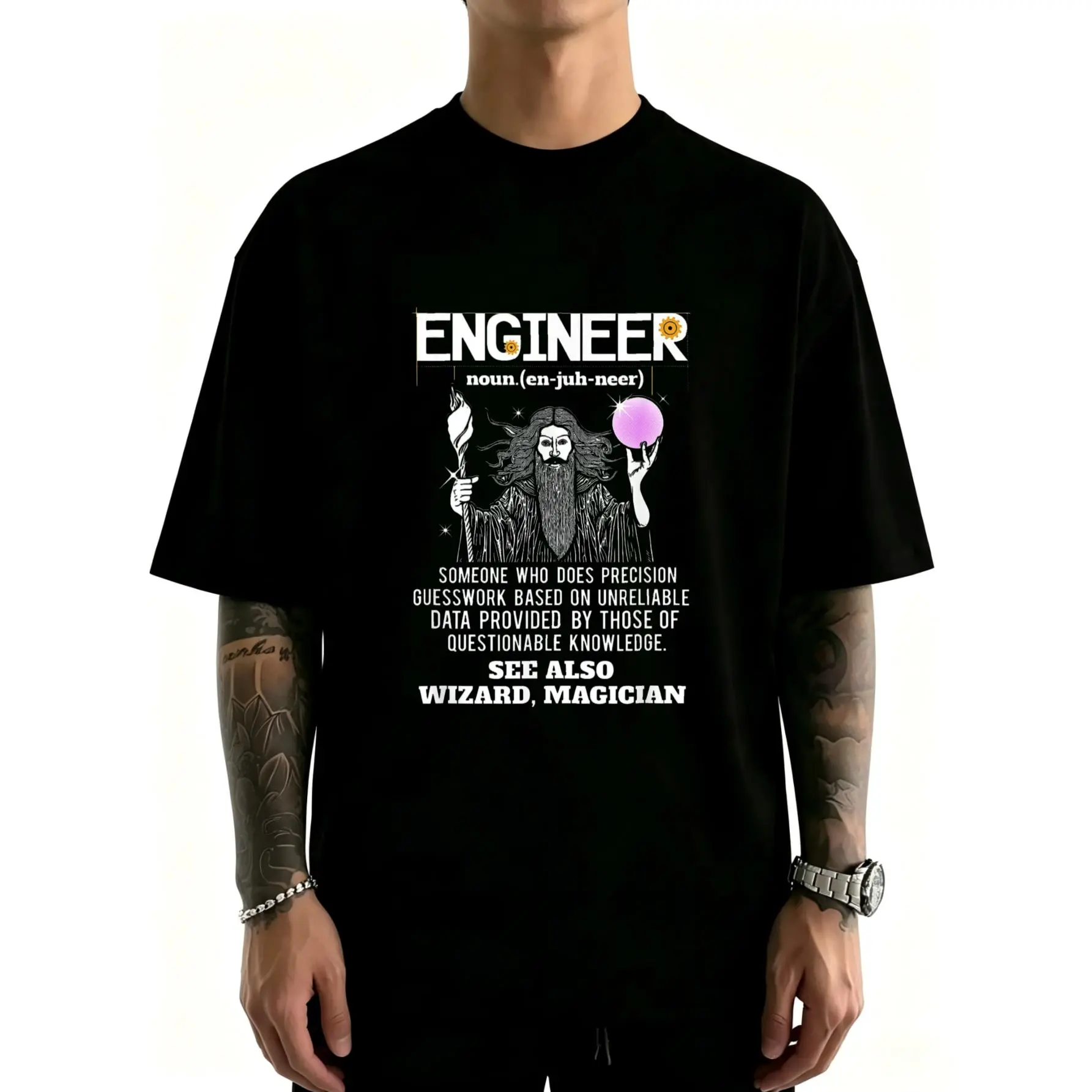 Engineer Funny Mechanical Civil Engineering Wizard T Shirt T-Shirt