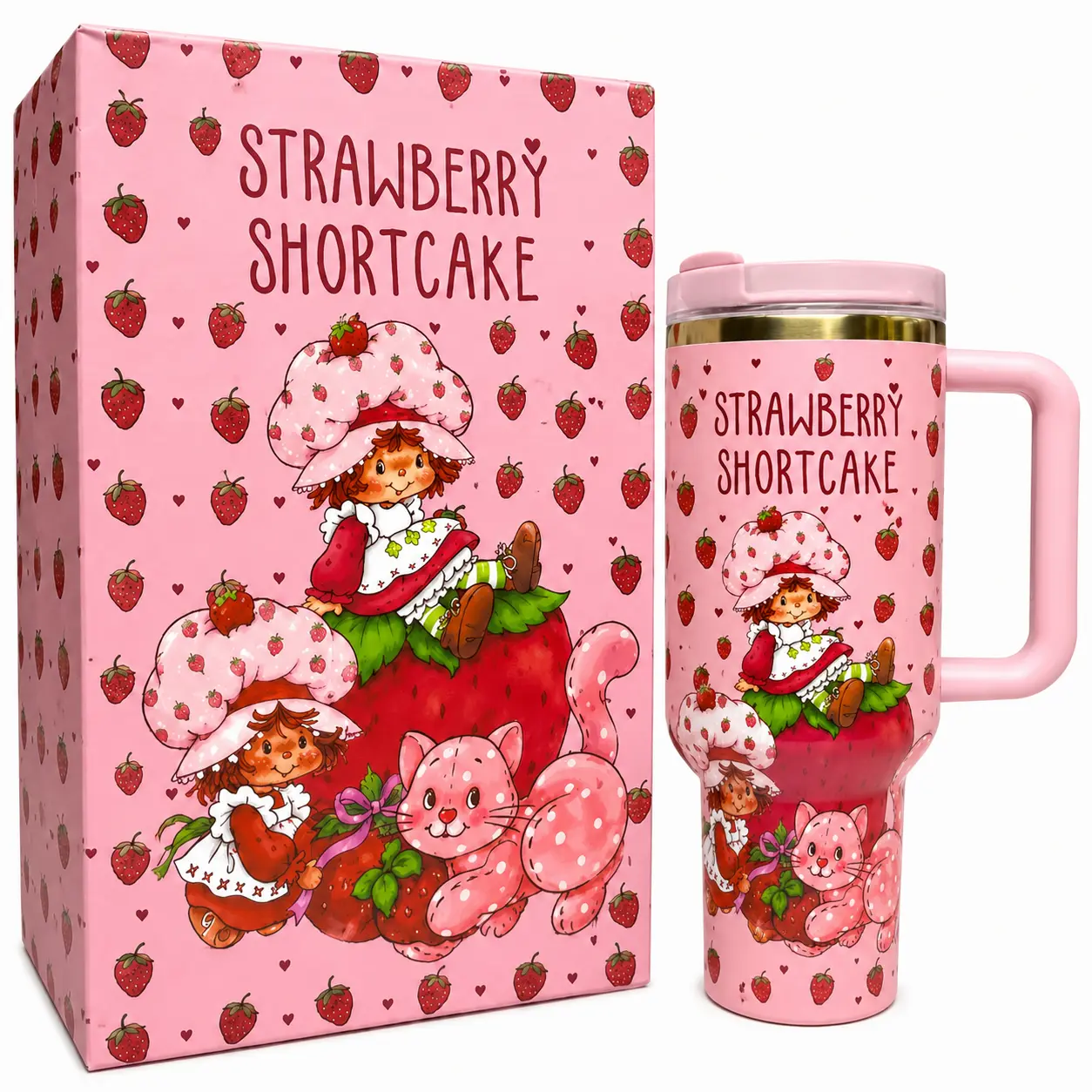 Strawberry Shortcake Quencher 40 Oz, Limited Edition Drinkware, Tumbler Gift for her