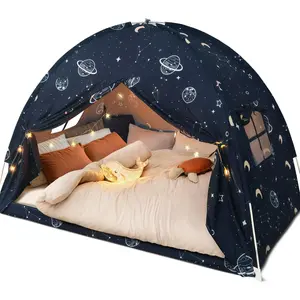 Toddler Bed Tent Full, Indoor for Kids Boys, Kids Bed Full Size, Galaxy Dome Playhouse Tents Privacy on Bed Sleeping Tent for Girls Birthday Toy Gift