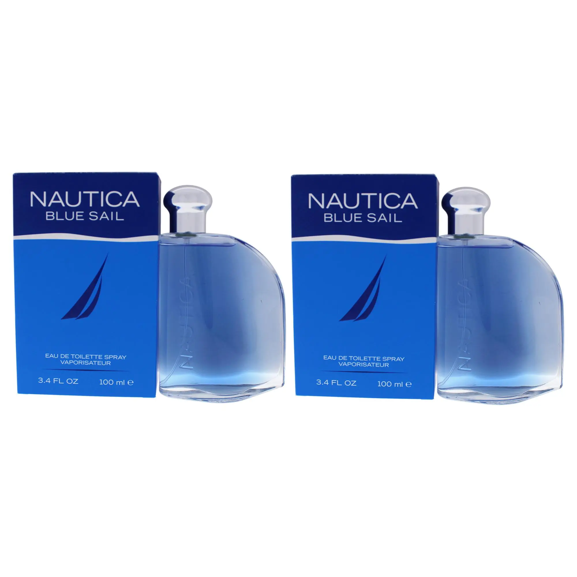 Nautica Blue Sail Classic Men's Fragrance - 3.4 Fl. Oz. (100ml) EDT Spray, Pack of 2 Thoughtful Gift Set, Two