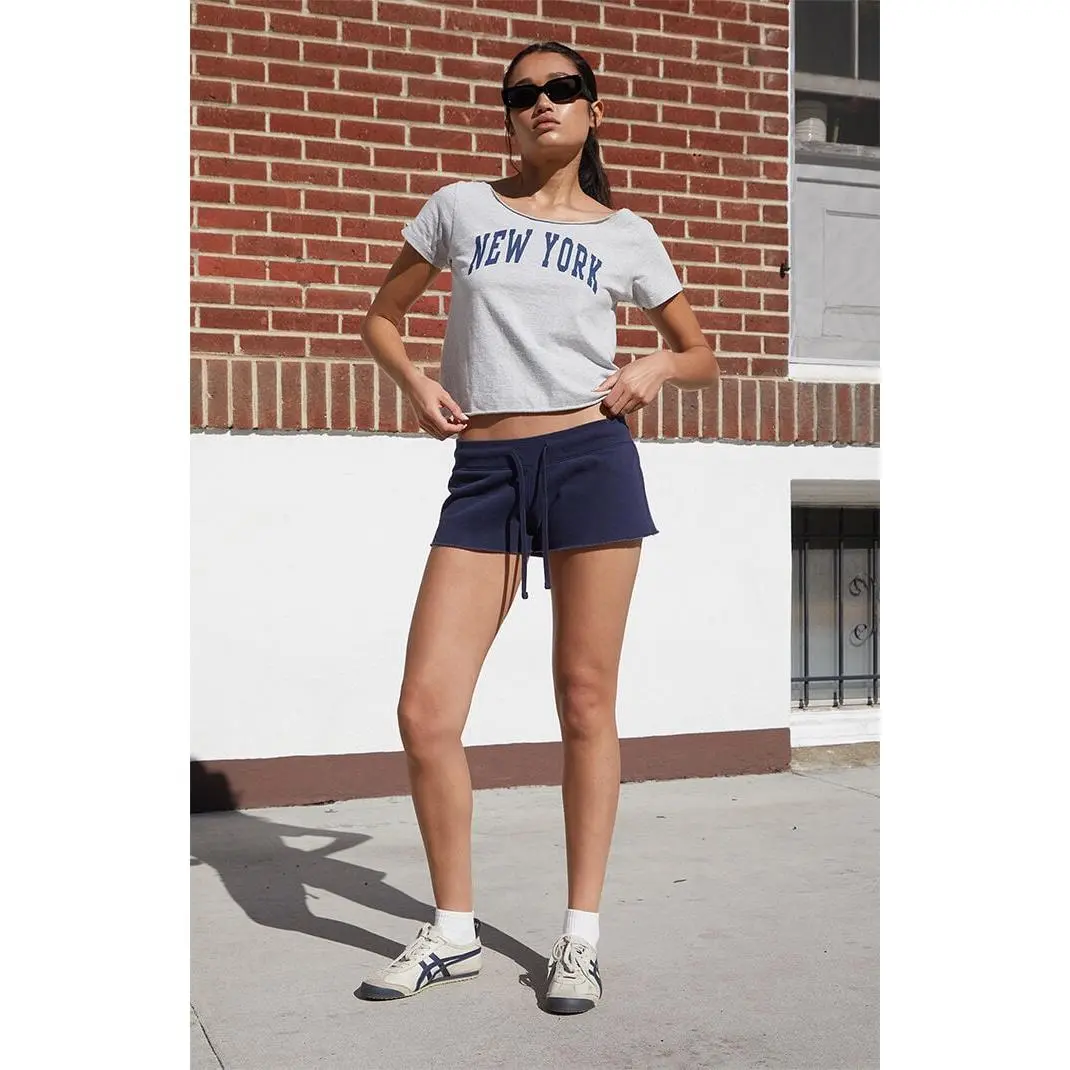 John Galt Women's Dark Blue Soft Sweat Shorts