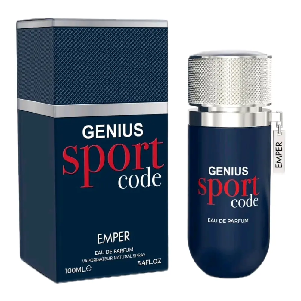 Emper Genius Sport Code Luxury Unisex Fragrance, Floral-Sweet Long-Lasting Eau De Parfum with Musk, 100ml Bottle