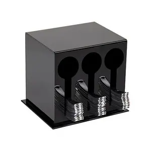 Mind Reader 3 Compartment Plastic Utensil Dispenser