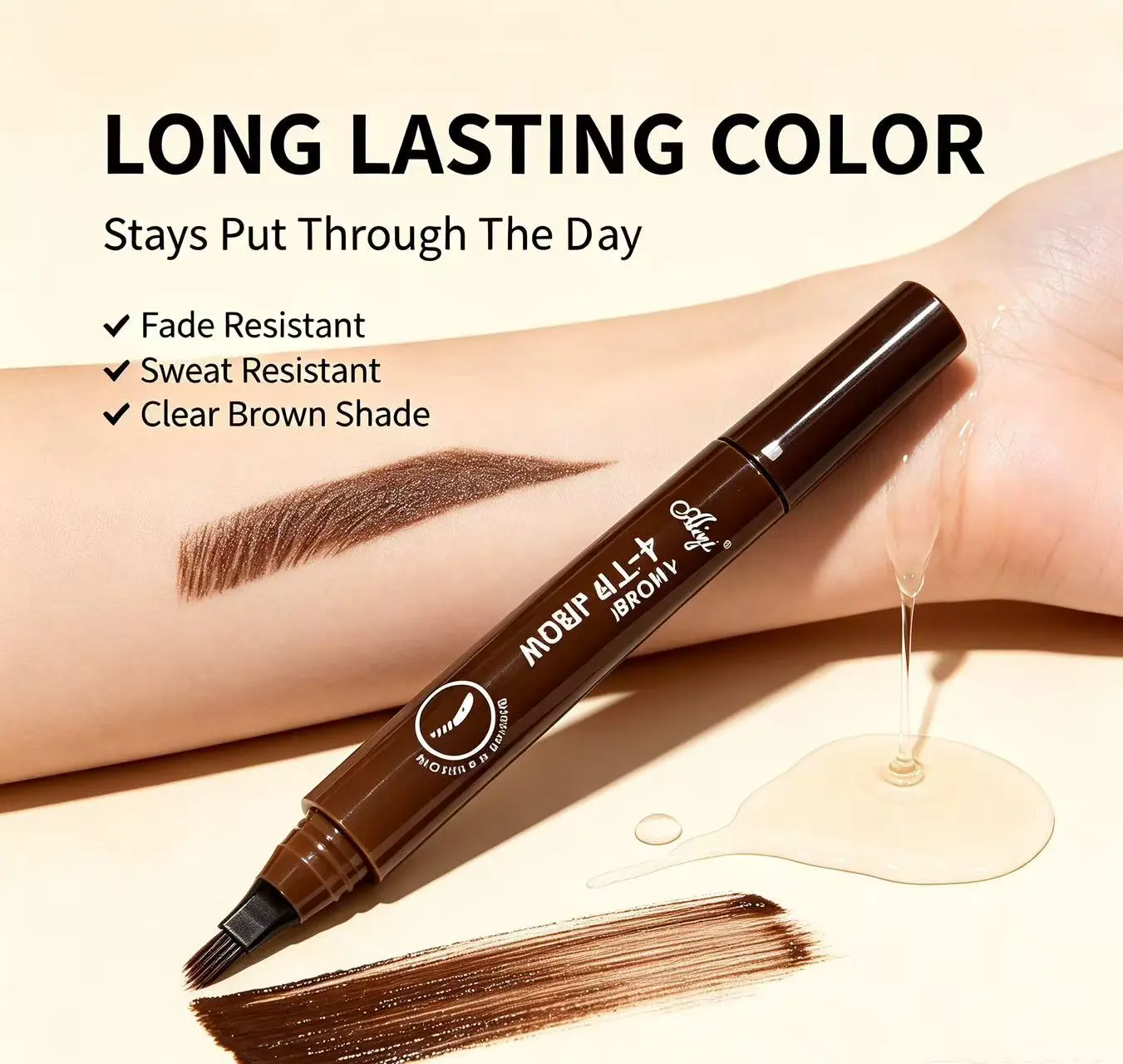 4-Tip Microblading Eyebrow Pen | Waterproof & Smudge-Proof, Draw Natural Hair-Like Brows For Beginners