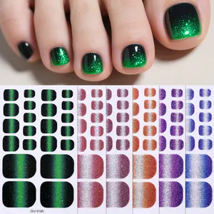 Cat Eye Nail Sticker, 6 Sheets Nail Decal Stickers Gradient Self Adhesive Nail Decals for Women, DIY Nail Art Decoration for Women & Girls, Glitter Nails, DIY Nail Kit, Nail Art Supplies