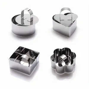 Stainless Steel Cake Ring, 4 Counts/set Simple Style Baking Mold, Durable Baking Tool, Essential Bakeware for Cake & Dessert, Kitchen Baking Supplies