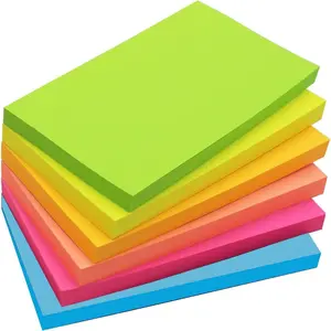 480 Sheets 3 x 5 Inches Large Sticky Notes, 6 Pads Assorted Self-Stick Pads, 80 Sheets Per Pad, Suitable for Notebook Office School and Home Daily Use