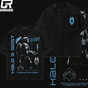 Retro Vintage Halo 3 ODST Unisex Oversize Washed Lightweight Cotton T-Shirt, Hoodies & Sweater Wash Gift For Game Fan, Game Lover E33