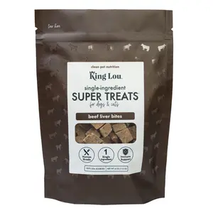 King Lou Pets Beef Liver Bites Dog Treats – Nature’s Multivitamin | Taurine-Rich | 100% USA Sourced, All Natural, Minimally Processed Pet Products