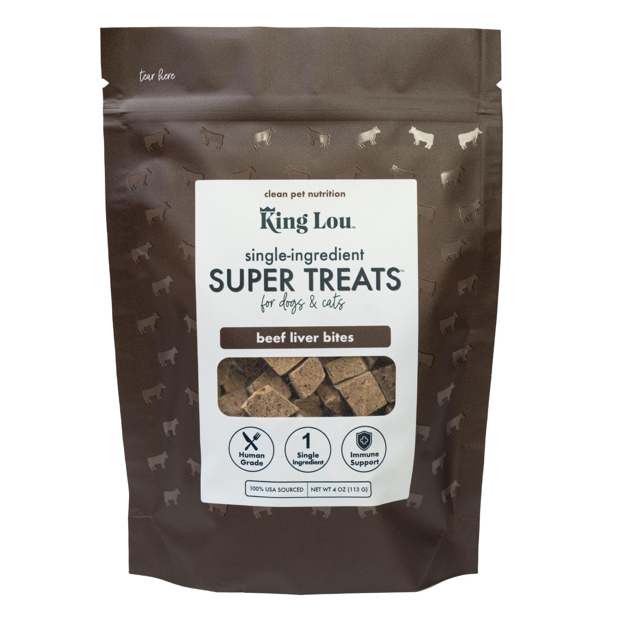 King Lou Pets Beef Liver Bites Dog Treats – Nature’s Multivitamin | Taurine-Rich | 100% USA Sourced, All Natural, Minimally Processed Pet Products