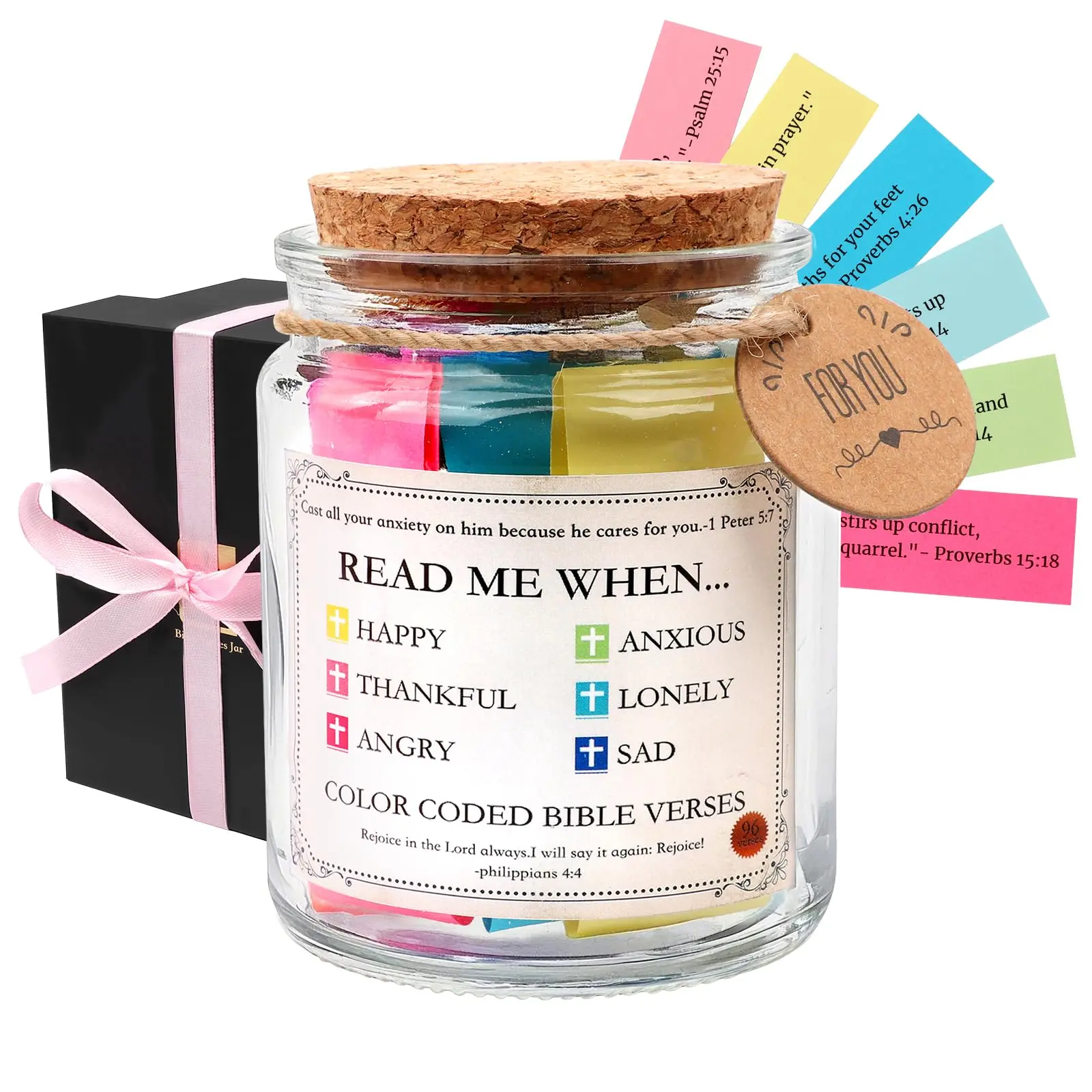 Verses Jar Stocking Stuffers Birthday Gifts For Women Mom Sister Wife Nana Aunt Grandma & Friend Christmas Personalized Gift Religious Accessories