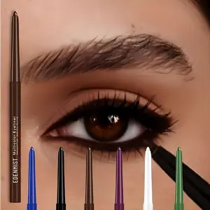 6 Color Black Brown White Blue Purple Green Eyeliner Gel Pencil Colorful Waterproof Resistant Matte EyeLiner Pen and Colored Long-Lasting Lying Silkworm Eye Liner Eyeliner Pencils