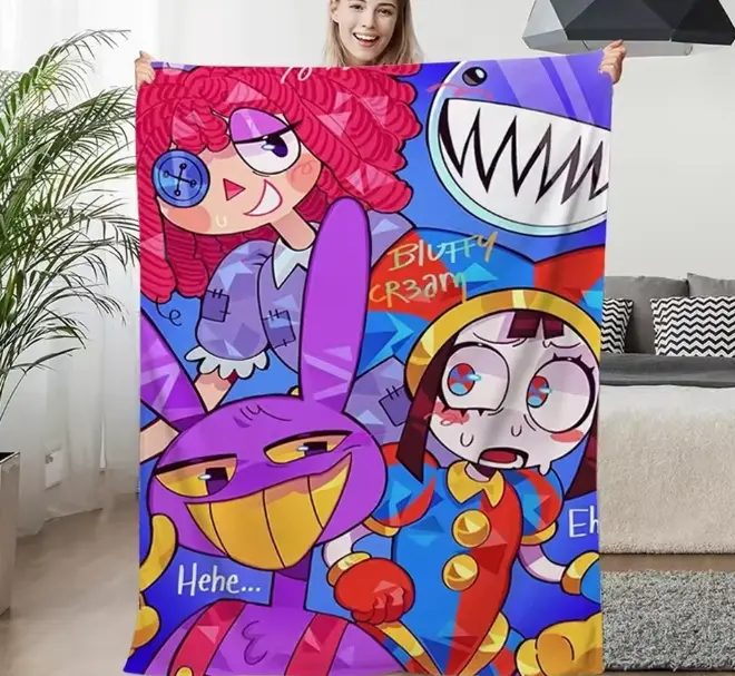 The Amazing Digital Circus Fleece Blanket, Ultra Soft Cozy Throw for Sofa Couch Bed, Travel Camping Nap Blanket, Lightweight Warm All Season Gift