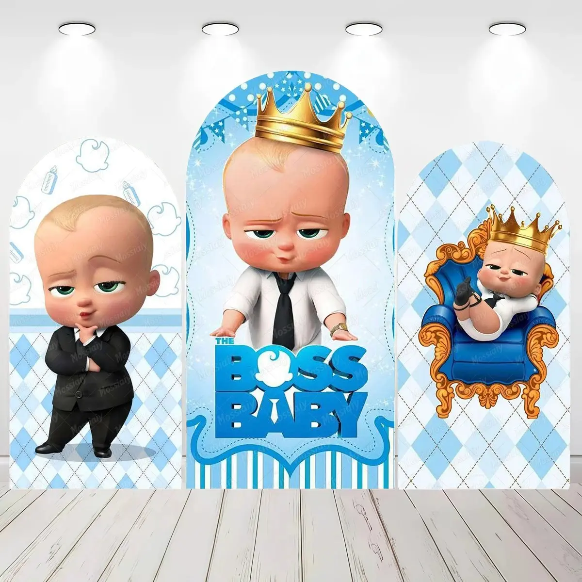 Baby Boss Theme Arch Backdrop Cover Boy's Birthday Party Decor Baby Shower Photo Photography Background Photocall Studio Shoots