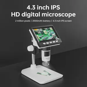 Digital Microscope 1000X Magnification with 8 Dimmable LED Lights LCD Screen USB Connectivity for Coin Jewelry Repair Kids Science Education summervibes