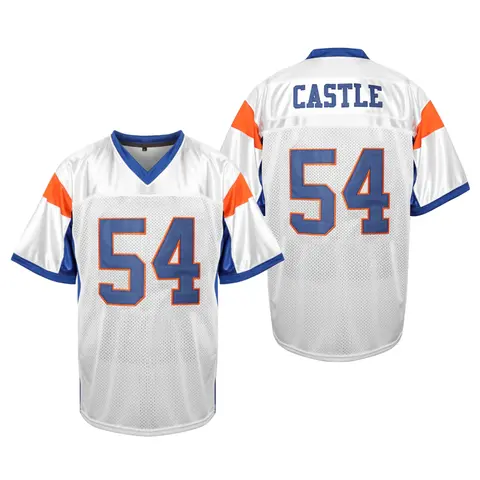 Blue Mountain State #54 Thad Castle & Alex Moran Numbered Back Short Football Jersey - 95% Polyester, Sweat-Wicking, Breathable Sports Tee, Athletic Active Top, Casual Sporty Top, Wash-Easy Athletic Wear, Sports Tees