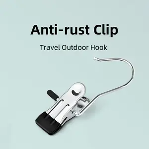16 Anti-rust Clips Clothespin, Magic Hat Hanging Travel Hook, Ideal for Travel and Home Use, Space-saving Storage for Laundry and Pants