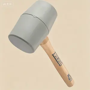 Bounce Resistant Rubber Mallet with Hickory Wood Handle - 18 oz No-Mar Hammer for Delicate Surfaces - Non-Marring Soft Face Design - Reusable Durable Construction for Precision Work