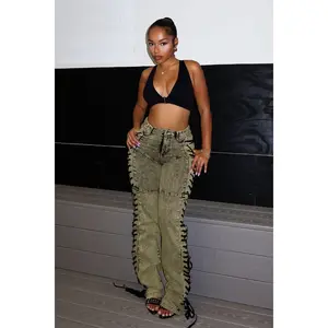 Unholy Side Lace Up Denim Jeans