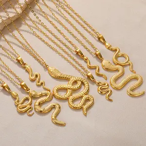 Creative snake pendant hip-hop necklace personality retro men and women necklace high-end pendant gift all-match