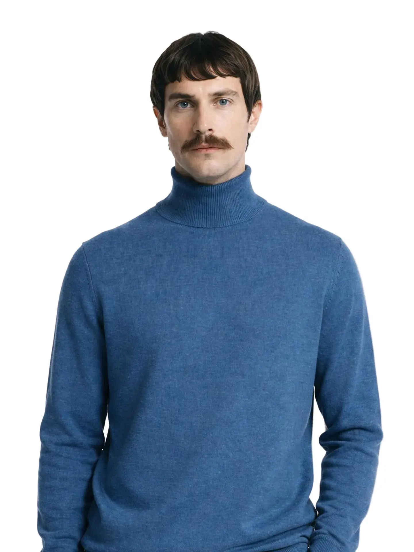 Men's Essential Knitted Cashmere Turtleneck Sweater, Long Sleeve-Full Sleeves, Pull-On Style, Ideal for Wearing Under a Coat