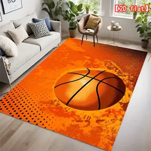 【2D flat】Best-selling popular carpet, basketball theme picture, indoor flannel carpet, decoration, holiday gift, easy to clean, machine washable, durable carpet