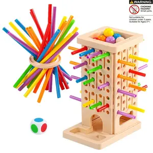 Montessori Board Games, 36 Colorful Sticks Math Learning Toys, Fine Motor Skills Toy, Family Travel Game, Gifts for Boys Girls, Table Math Games, Math Learning Tools