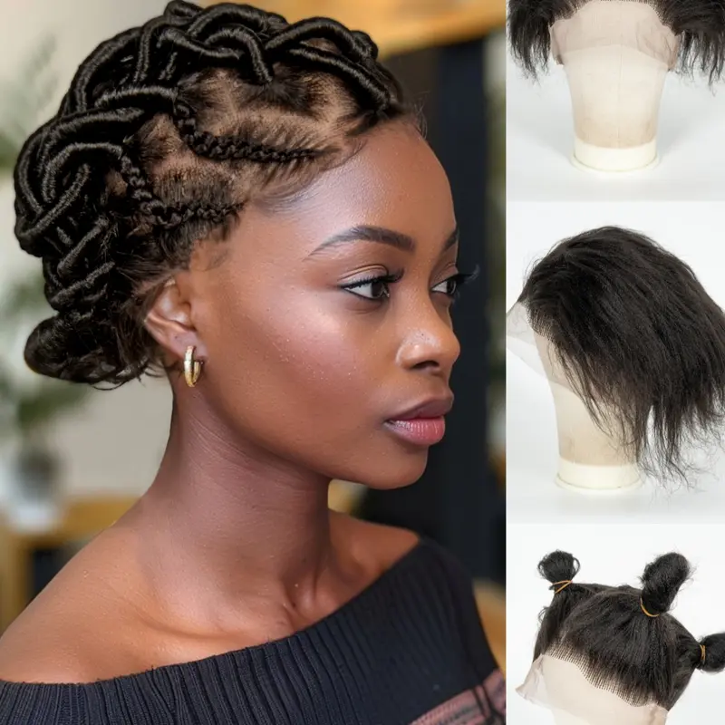 Full Lace Half-Finished Wig Cap, DIY Fashion Headpiece, Multiple Colors Available, Full Lace Braid Hair DIY Half-Finished, Unisex, Lace Braided Wigs