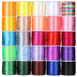 25 Rolls Silky Satin Cord - Multicolor Beading String for Bracelets, Necklaces & Macrame Crafts