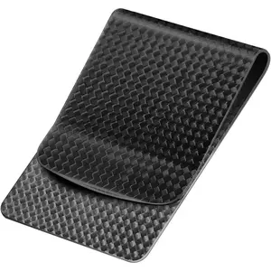 Real Carbon Fiber  Clip, Ultra-Thin Slim Wallet (8mm / 0.31in), Front Pocket Card Holder,  Grip Holds Up to 25 Bills or 7 Cards, Minimalist  for Men