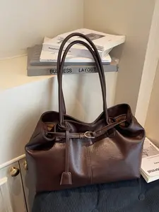 Women's PU Leather Large Capacity Tote Bag, Casual Fashion Handbag with Magnetic Closure, Perfect for Office, Travel, Daily Use, Commuter Tote Bag