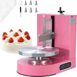 VEVOR Cake Decorating Machine, Cake Cream Spreading Coating Smearing Machine, Low Noise Cake Frosting Machine, Turntable with Adjustable Scraper, for 4 to 16 Cake, 25-320RPM Rotating Speed, PinkVEVOR Super Brand Day