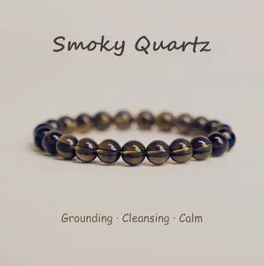 Smoky Quartz Natural Crystal Bracelet for Adults with Grounding Protective Properties Fashionable Elegant Unisex Jewelry for Various Occasions Smokyquartz Calm Elevate Your Energy