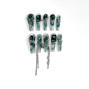 Voileedenails-FJ004 Press On Nails - Long or Short Nails Available in Various Colors and Styles