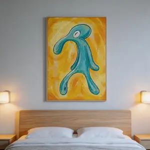 Squidward Modern Canvas Poster  Bold And Brash Spongebob Comic Hero Painting Wall  Home Decor art,2D