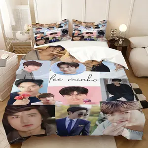 3Pcs,Lee Min-ho  three-piece bedding set, soft, comfortable and skin-friendly, universal in all seasons, bedding set, no pillow core, no quilt core, suitable for bedrooms, guest rooms - (1 quilt cover + 2 pillowcases)