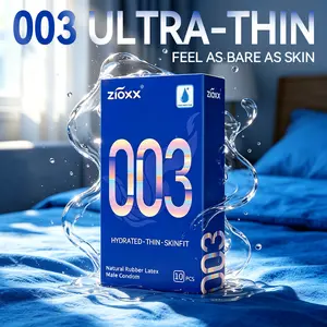 Ultra Thin Condoms with Hyaluronic Acid by ZIOXX 003 – 10 Count, Extra Comfort, Natural Latex